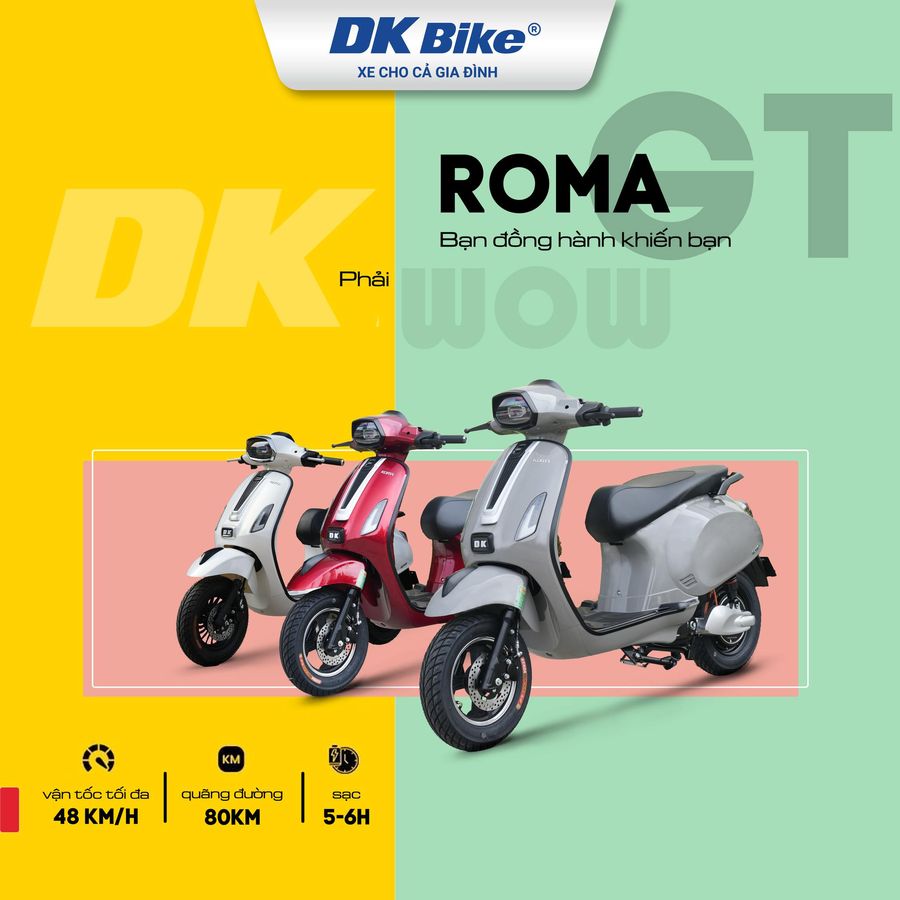 Xe máy điện DK Bike Roma GT có gì mới trong phiên bản 2025?